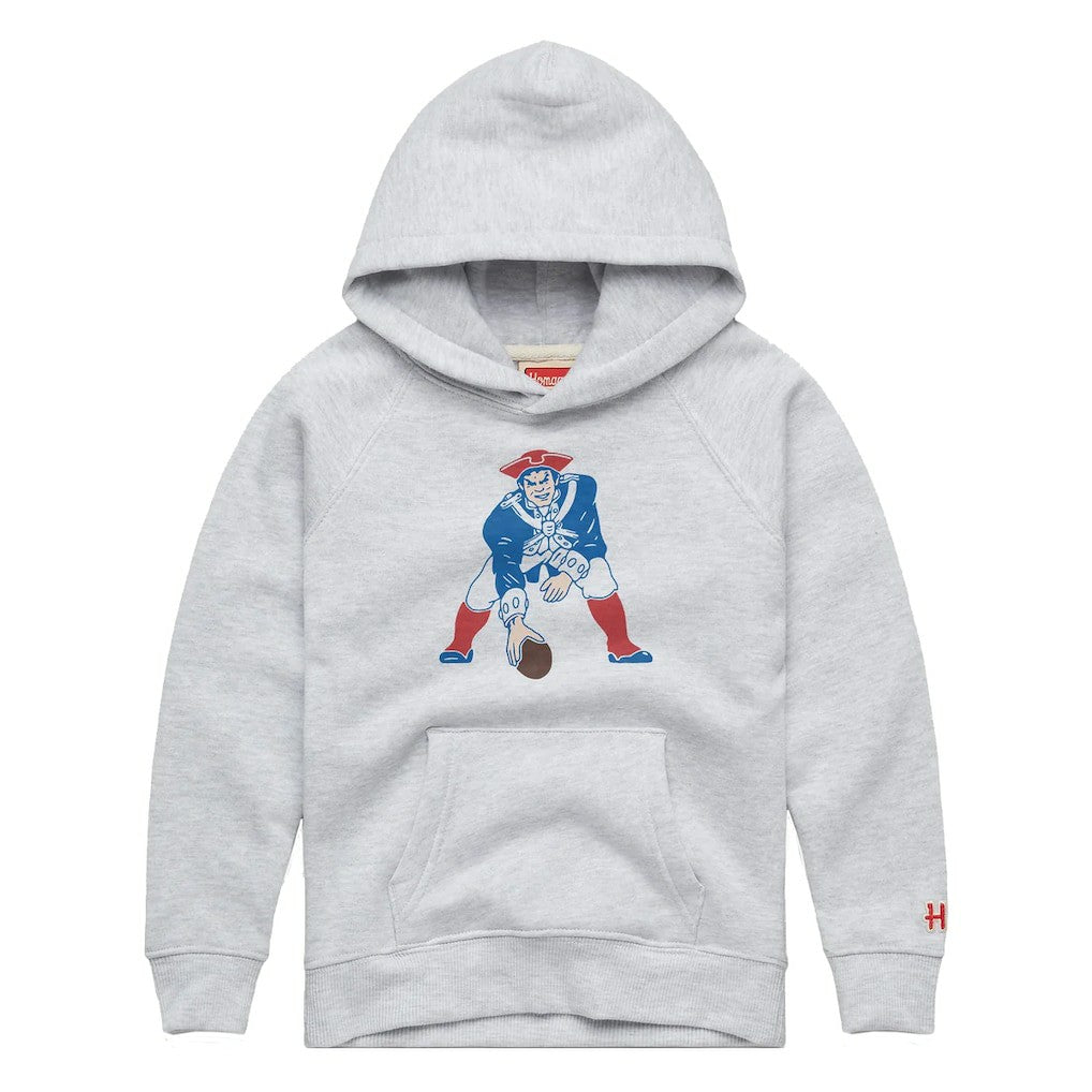 New England Patriots Homage Youth 1979 Tri-Blend Hoodie - Ash outlet