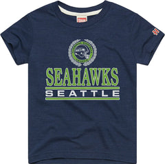 Seattle Seahawks Homage Youth Crest Tri-Blend T-Shirt - College Navy discount