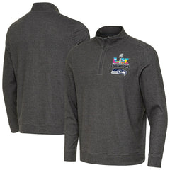 Seattle Seahawks Antigua Super Bowl LX Champions Subtle Quarter-Zip Pullover - Black on sale