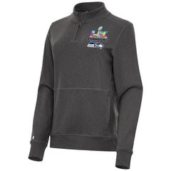 Seattle Seahawks Antigua Women's Super Bowl LX Champions Crush Quarter-Zip Pullover - Charcoal online