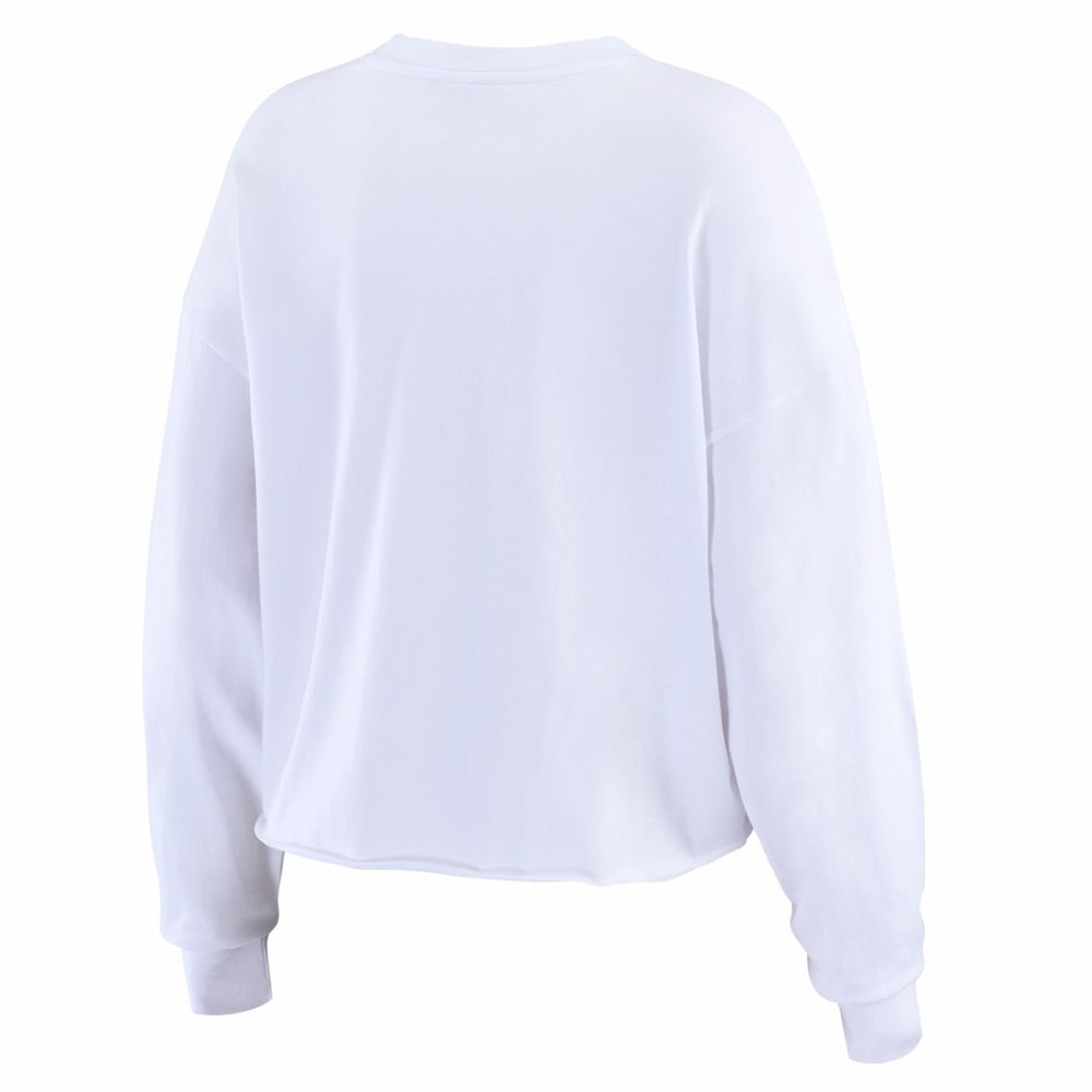 Seattle Seahawks WEAR by Erin Andrews Women's Super Bowl LX Champions Cropped Long Sleeve T-Shirt - White cheap