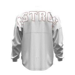 Houston Astros Women's Baseball Stitch Spirit Jersey Long Sleeve T-Shirt White