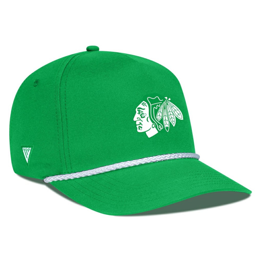 Chicago Blackhawks Levelwear St. Patrick's Day Gambit Rope Adjustable Hat - Kelly Green Hats
