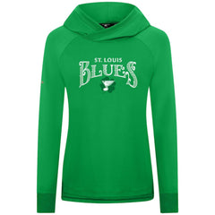 St. Louis Blues Levelwear Women's St. Patrick's Day Slender Raglan Hoodie - Kelly Green Hoodies