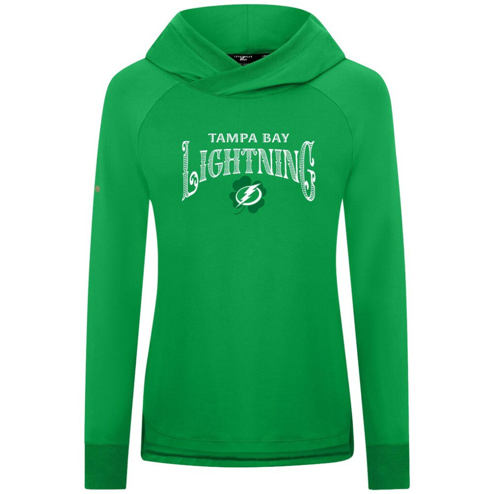 Tampa Bay Lightning Levelwear Women's St. Patrick's Day Slender Raglan Hoodie - Kelly Green Hoodies