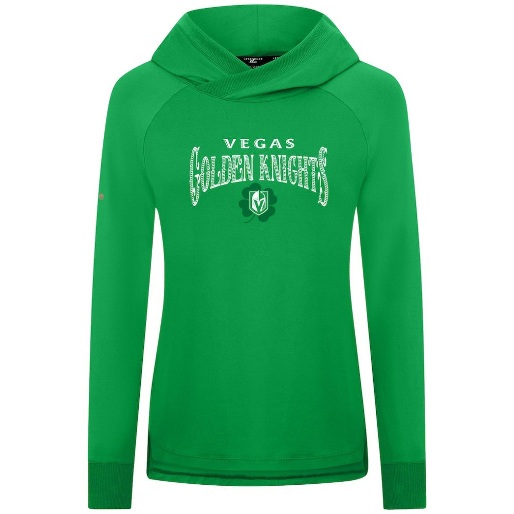 Vegas Golden Knights Levelwear Women's St. Patrick's Day Slender Raglan Hoodie - Kelly Green Hoodies