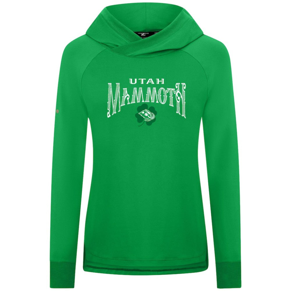 Utah Mammoth Levelwear Women's St. Patrick's Day Slender Raglan Hoodie - Kelly Green Hoodies