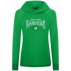 New York Rangers Levelwear Women's St. Patrick's Day Slender Raglan Hoodie - Kelly Green Hoodies