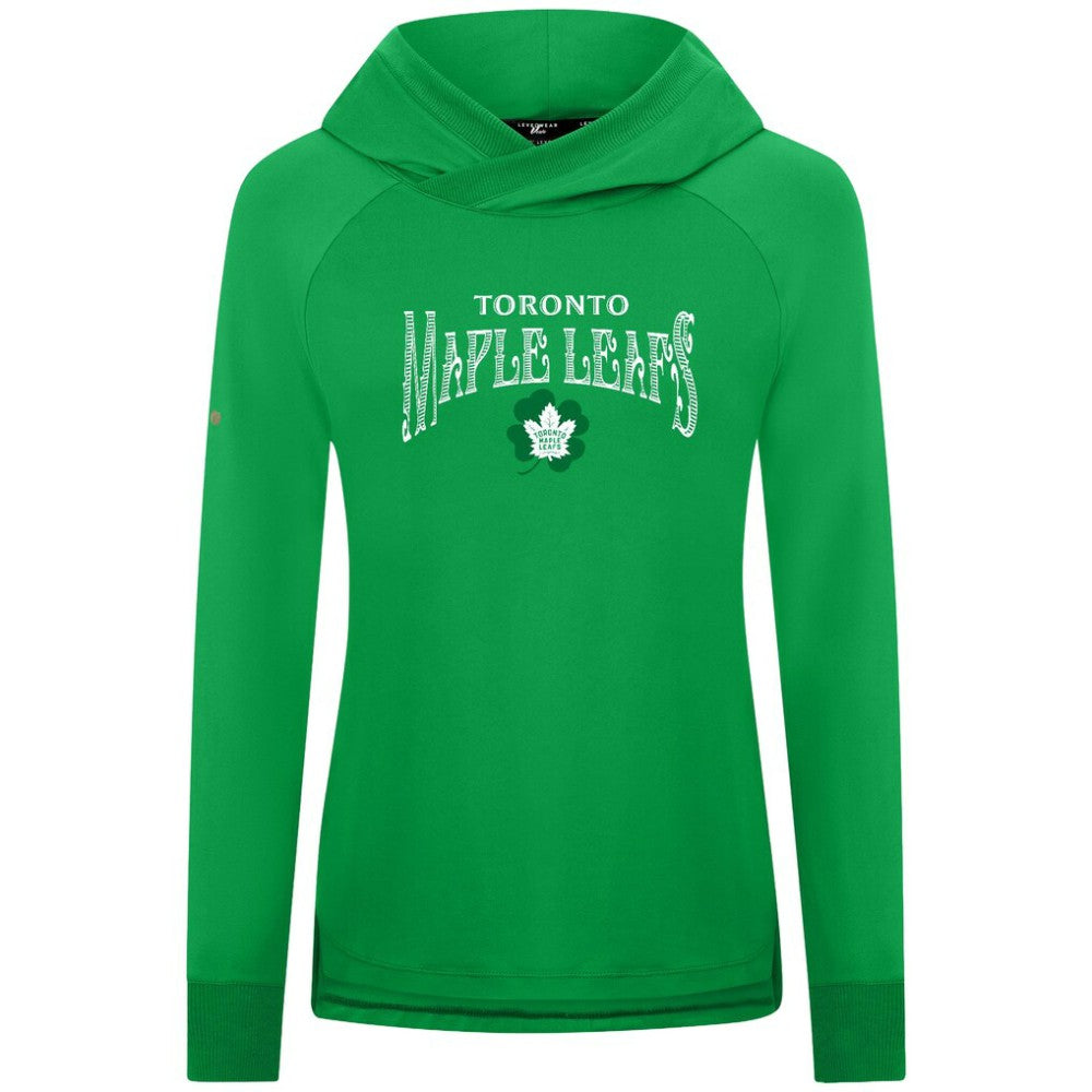 Toronto Maple Leafs Levelwear Women's St. Patrick's Day Slender Raglan Hoodie - Kelly Green Hoodies