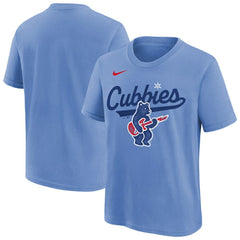 Chicago Cubs Youth Electric Bear Alternate T-Shirt Light Blue