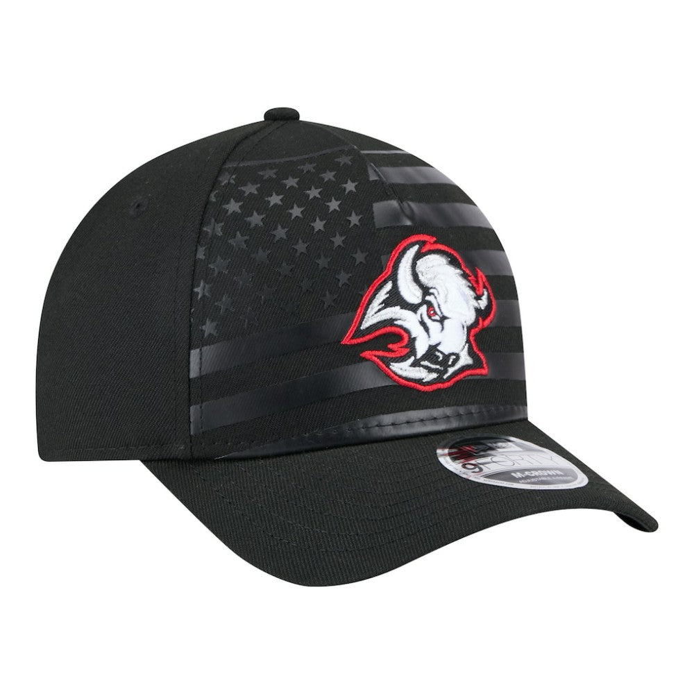 Buffalo Sabres New Era Game Day Stealth Flag 9FORTY A-Frame Adjustable Hat - Black Hats