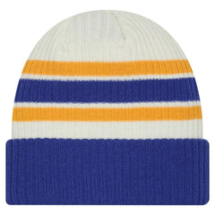 Buffalo Sabres New Era Vintage Cuffed Knit Hat - Cream/Royal Hats