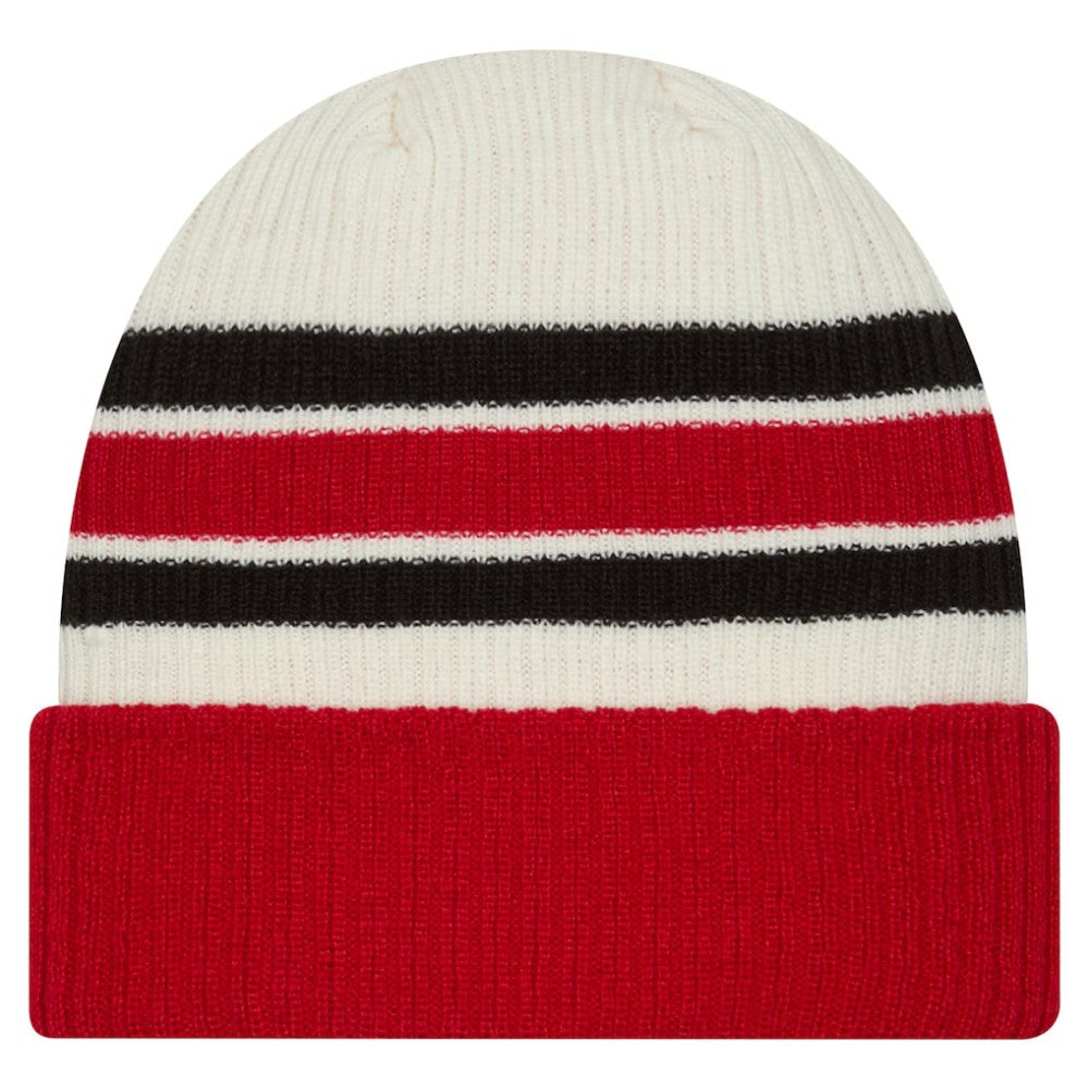 Detroit Red Wings New Era Vintage Cuffed Knit Hat - Cream/Red Hats