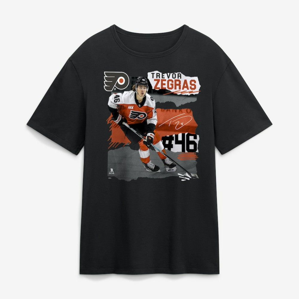 Trevor Zegras Philadelphia Flyers Fresh Ice T-Shirt - Black T-shirts