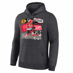 Connor Bedard Chicago Blackhawks Fresh Ice Hoodie - Charcoal Hoodies