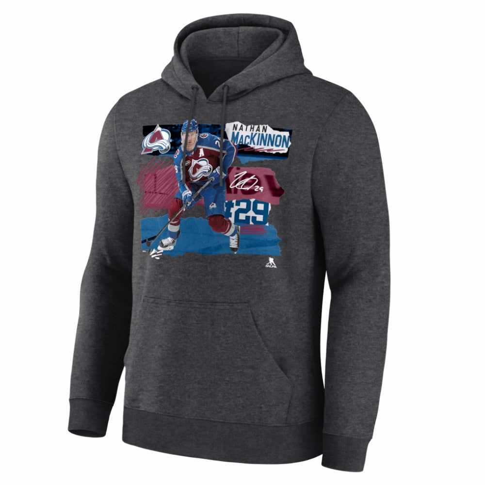 Nathan MacKinnon Colorado Avalanche Fresh Ice Hoodie - Charcoal Hoodies