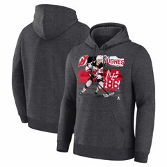 Jack Hughes New Jersey Devils Fresh Ice Hoodie - Charcoal Jerseys