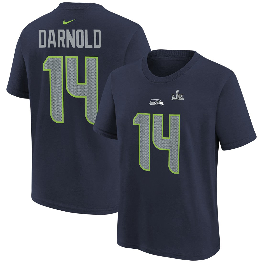 Sam Darnold Seattle Seahawks Youth Super Bowl LX Name & Number T-Shirt - College Navy discount