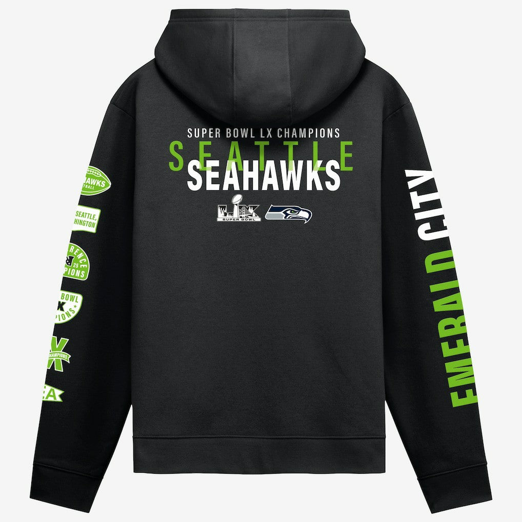 Seattle Seahawks Super Bowl LX Champions Four Piece Hoodie - Black for sale