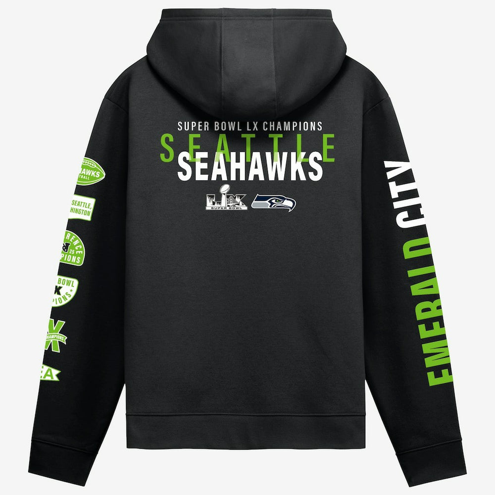 Seattle Seahawks Super Bowl LX Champions Four Piece Hoodie - Black for sale