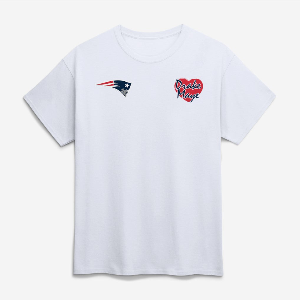 New England Patriots I Love Drake Maye T-Shirt - White on sale