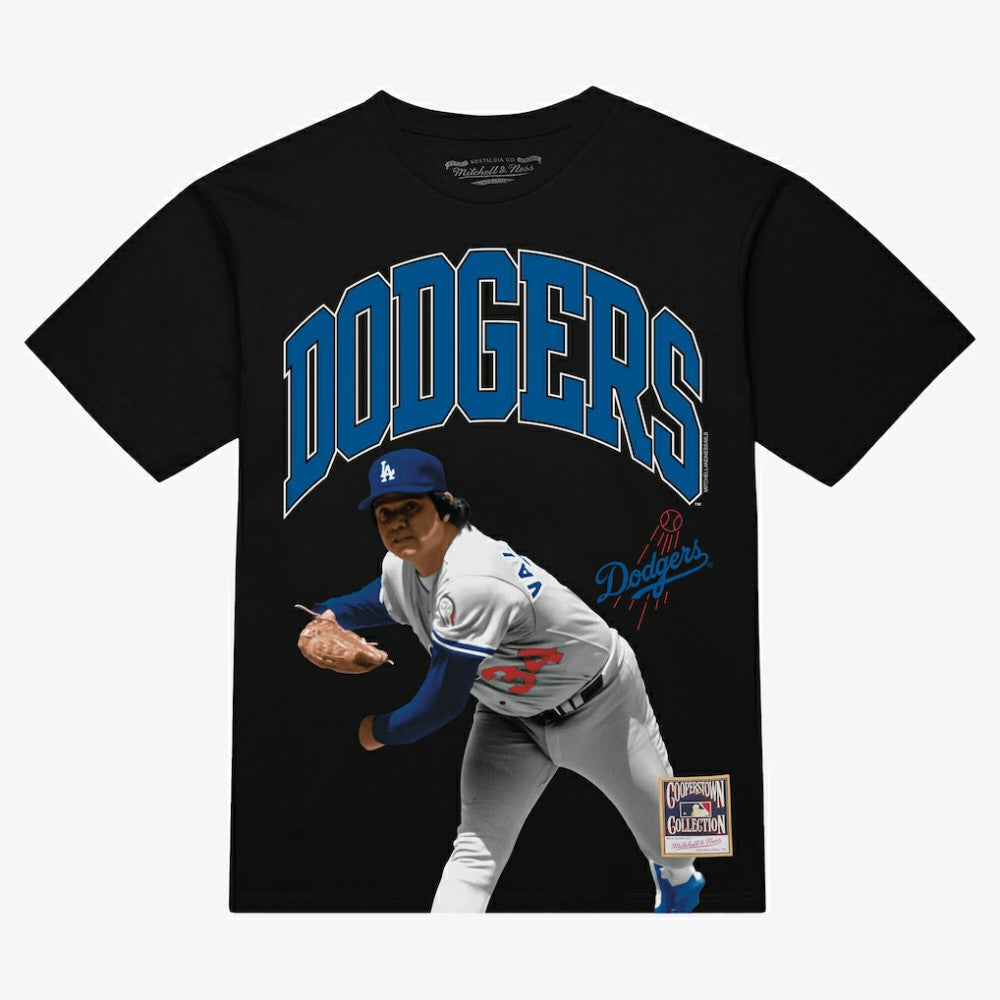 Fernando Valenzuela Los Angeles Dodgers Photo Arch Player Graphic T-Shirt Black