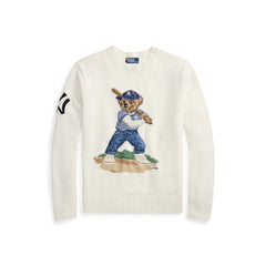 Yankees Polo Ralph Lauren Bear Sweater White