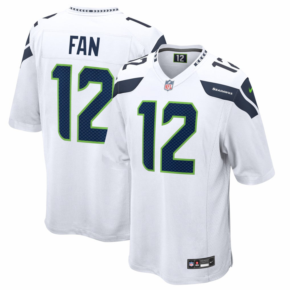 12s Seattle Seahawks Game Jersey - White on sale