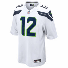 12s Seattle Seahawks Game Jersey - White on sale