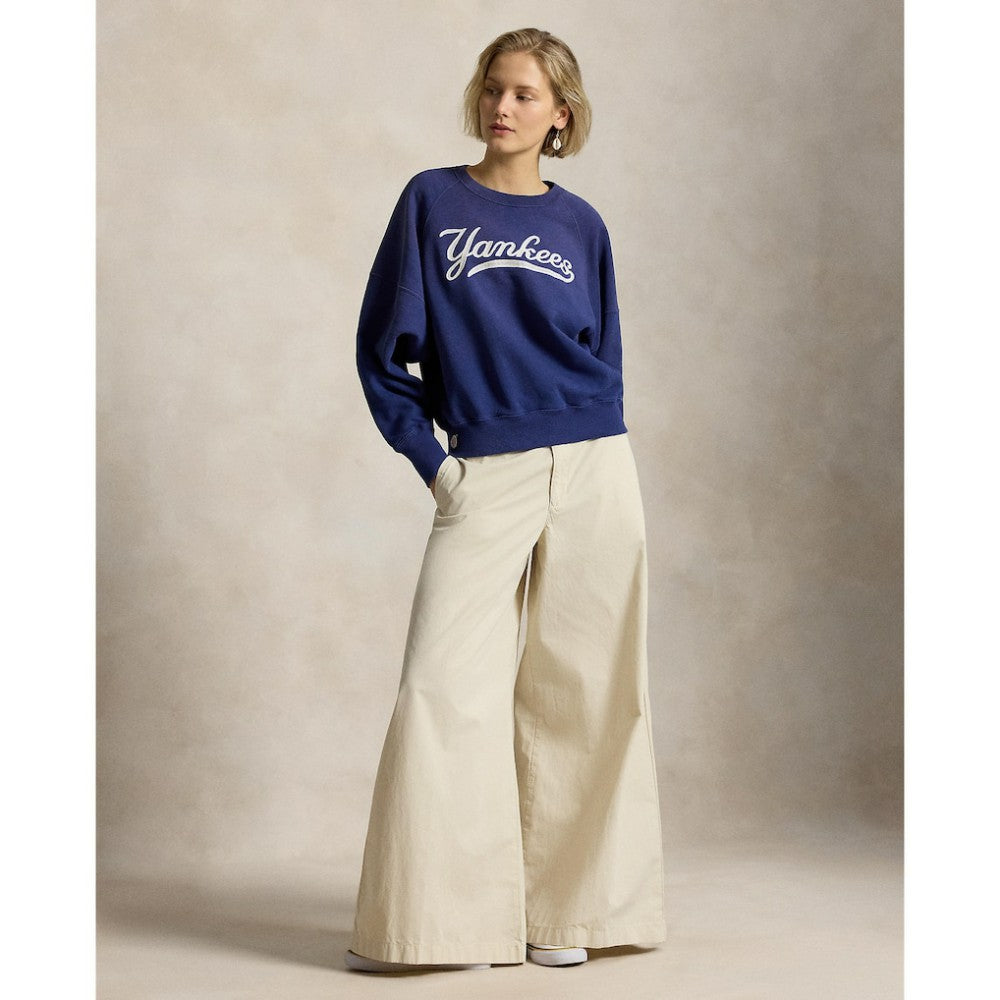 Yankees Polo Ralph Lauren Women's Vintage Knit Sweatshirt Navy