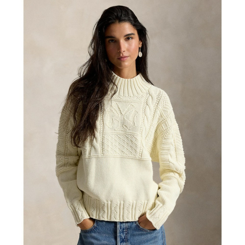 Yankees Polo Ralph Lauren Women's Sweater Cream