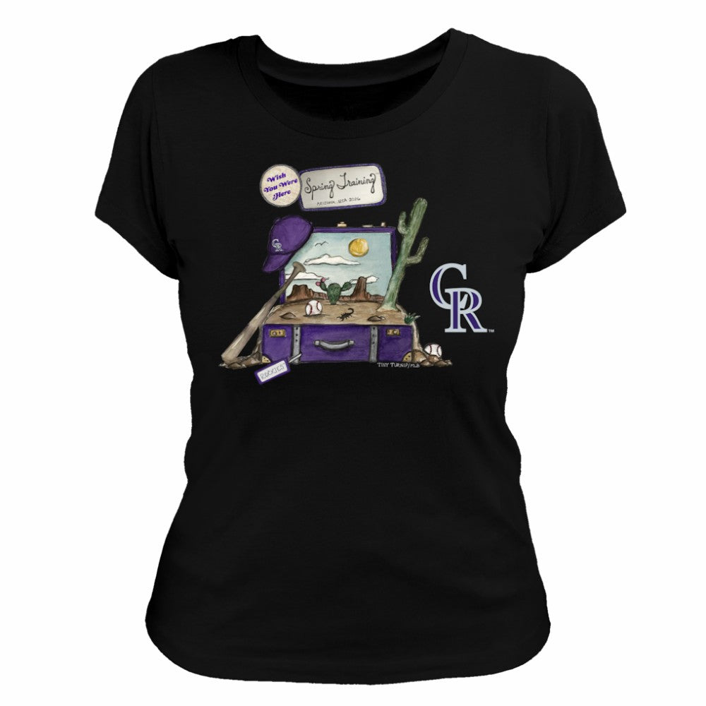 Colorado Rockies Tiny Turnip Women's 2026 Spring Training T-Shirt Black