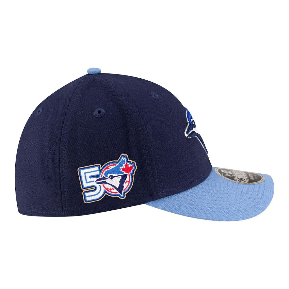 Toronto Blue Jays 50th Season Player Replica 39THIRTY Flex Hat Navy/Powder Blue