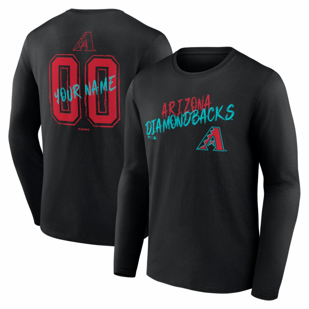 Arizona Diamondbacks  Hustle Personalized Name & Number Long Sleeve T-Shirt Black