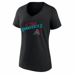 Arizona Diamondbacks Women's Hustle Personalized Name & Number V-Neck T-Shirt Black