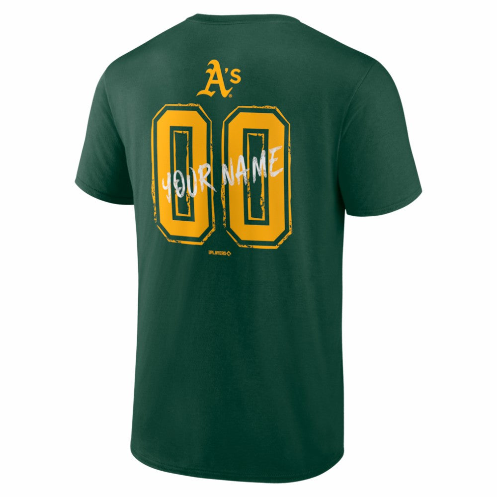 Athletics  Hustle Personalized Name & Number T-Shirt Green