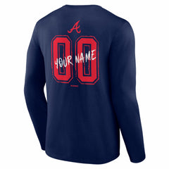 Atlanta Braves  Hustle Personalized Name & Number Long Sleeve T-Shirt Navy