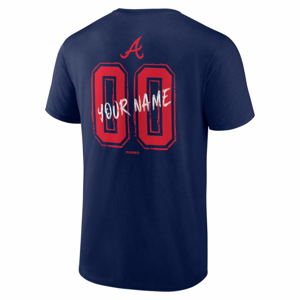 Atlanta Braves  Hustle Personalized Name & Number T-Shirt Navy