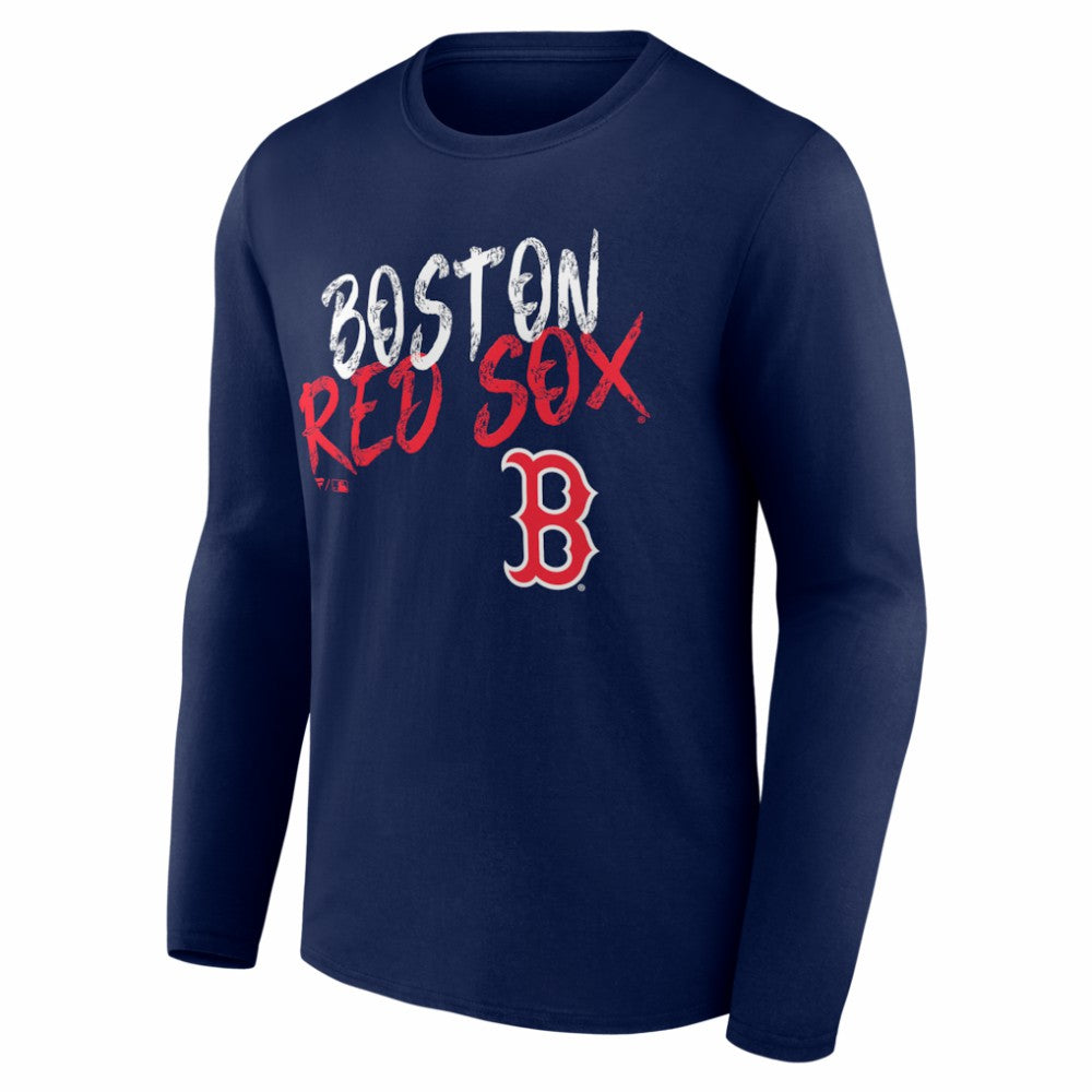 Boston Red Sox  Hustle Personalized Name & Number Long Sleeve T-Shirt Navy