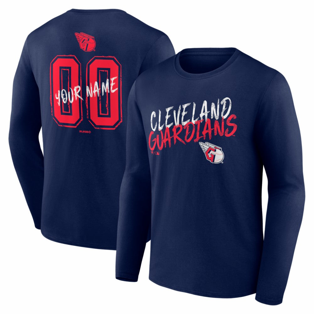 Cleveland Guardians  Hustle Personalized Name & Number Long Sleeve T-Shirt Navy