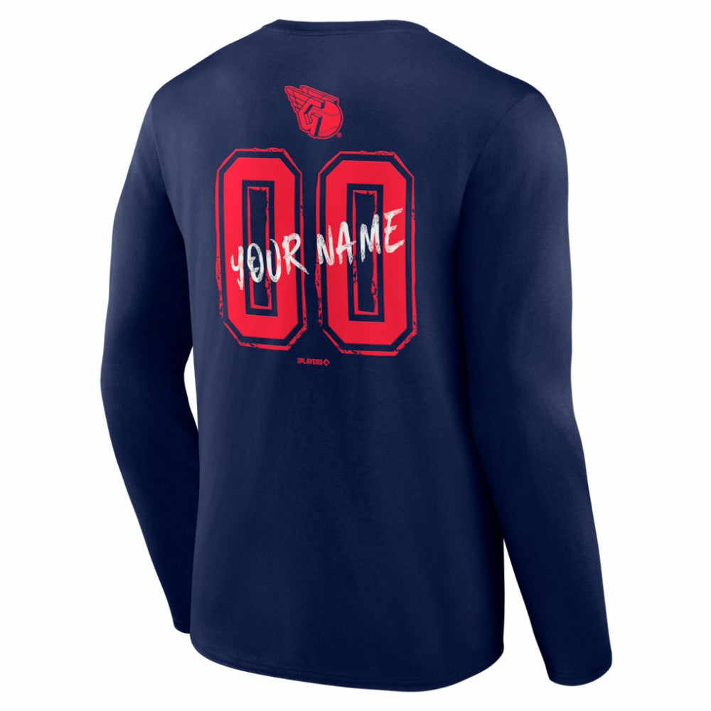 Cleveland Guardians  Hustle Personalized Name & Number Long Sleeve T-Shirt Navy