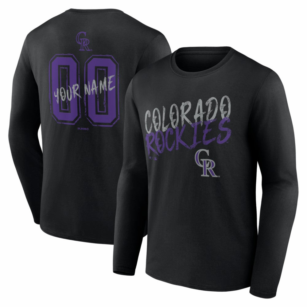 Colorado Rockies  Hustle Personalized Name & Number Long Sleeve T-Shirt Black
