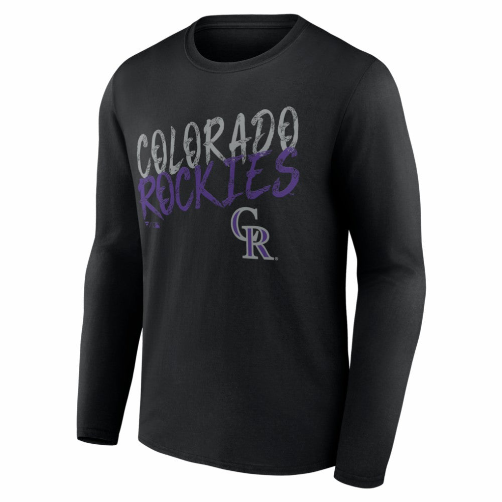 Colorado Rockies  Hustle Personalized Name & Number Long Sleeve T-Shirt Black