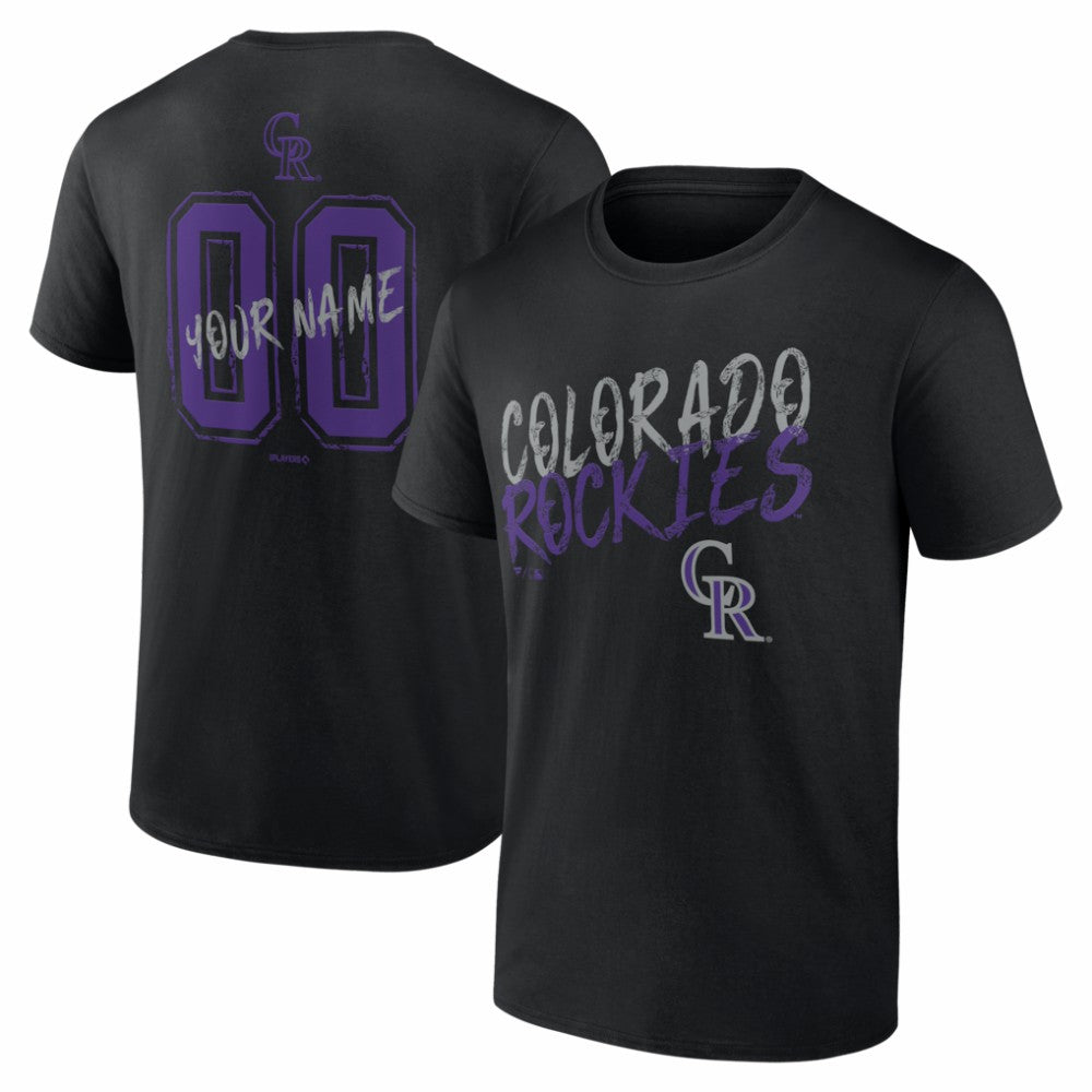 Colorado Rockies  Hustle Personalized Name & Number T-Shirt Black