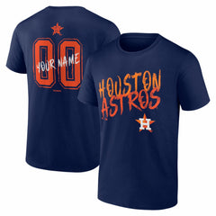 Houston Astros  Hustle Personalized Name & Number T-Shirt Navy