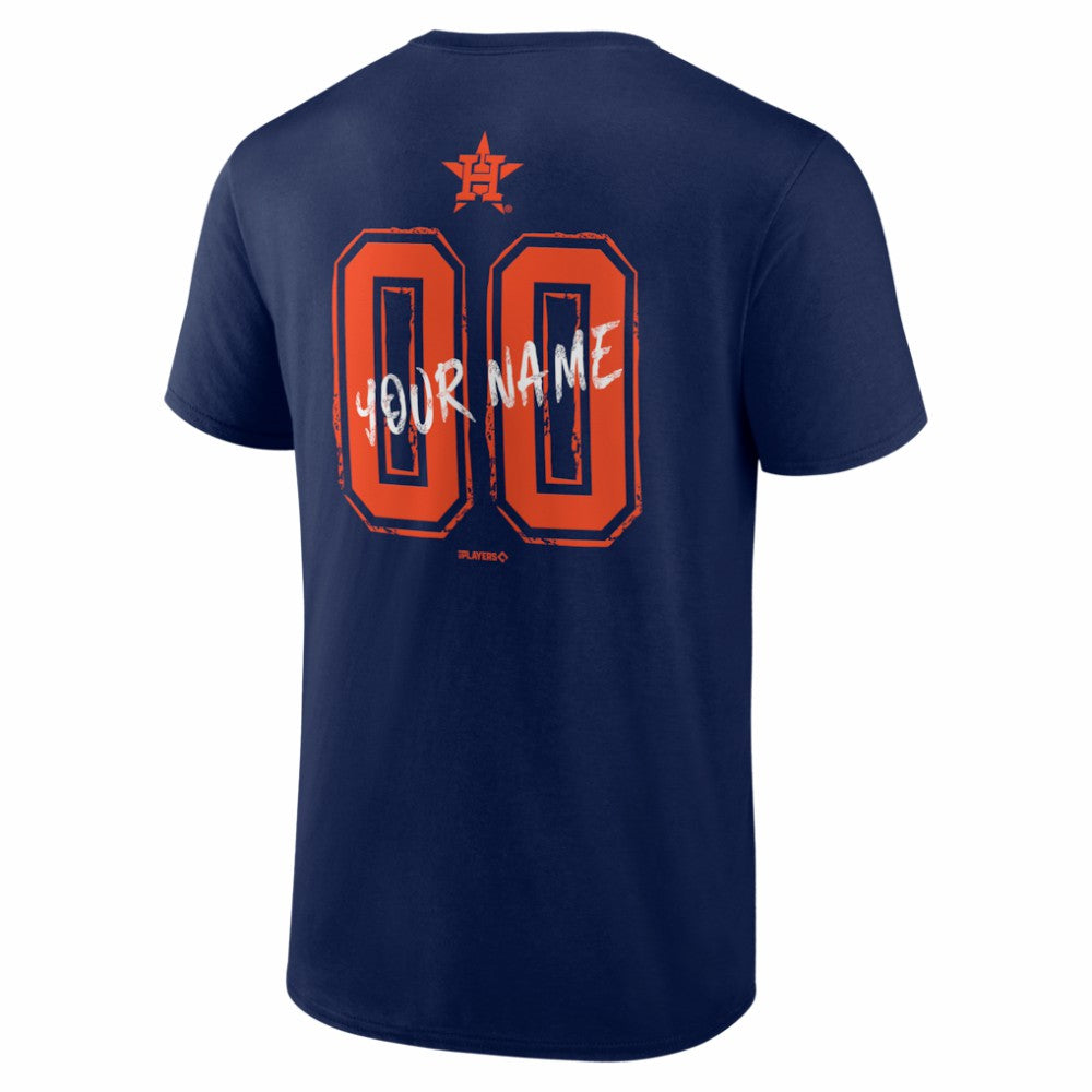 Houston Astros  Hustle Personalized Name & Number T-Shirt Navy