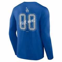 Los Angeles Dodgers  Hustle Personalized Name & Number Long Sleeve T-Shirt Royal