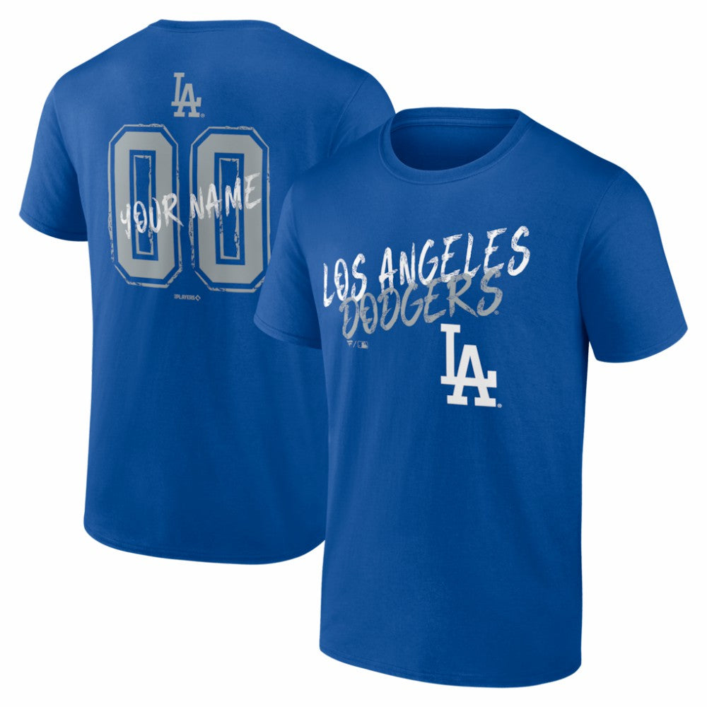Los Angeles Dodgers  Hustle Personalized Name & Number T-Shirt Royal