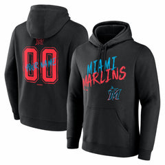 Miami Marlins  Hustle Personalized Name & Number Hoodie Black