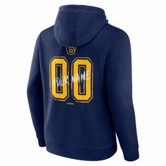 Milwaukee Brewers  Hustle Personalized Name & Number Hoodie Navy